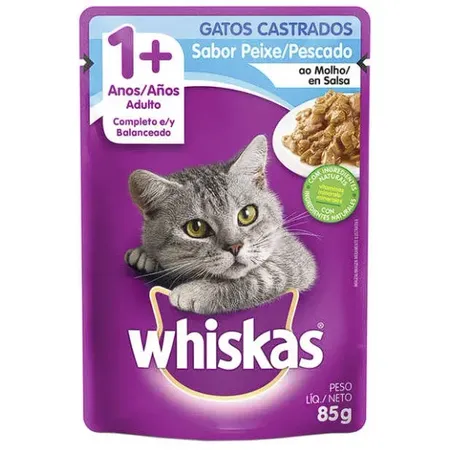Whiskas para gatos peixe 1+ sachê 85g