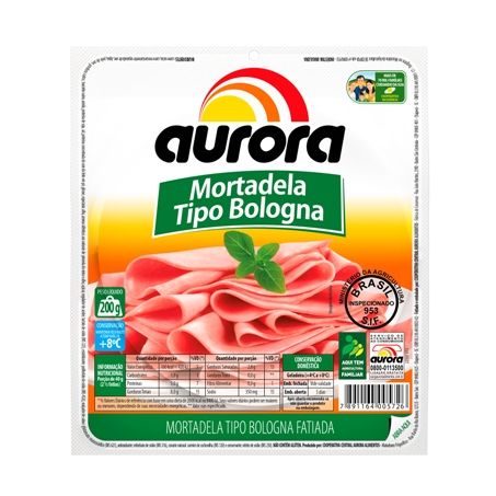 MORTADELA AURORA FATIADA BOLOGNA 180G