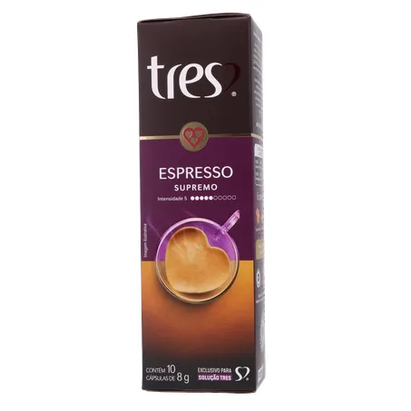 CAFÉ CÁPSULAS TRES ESPRESSO SUPREMO C/10 UN 360-19