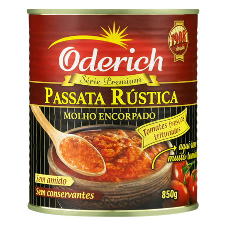 MOLHO TOMATE ODERICH PASSATA RUSTICA PREMIUM 850G