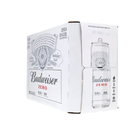 Cerveja budweiser 350ml zero alcool c/8 360-24