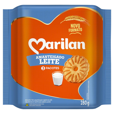 Biscoito Amanteigado Marilan 280g - Leite
