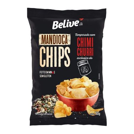 CHIPS DE MANDIOCA BELIVE  50G CHIMICHURRI