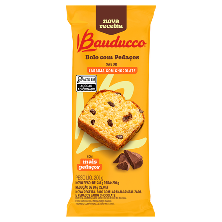 Bolo Bauducco com Laranja Cristalizada e Pedaços Chocolate 200g
