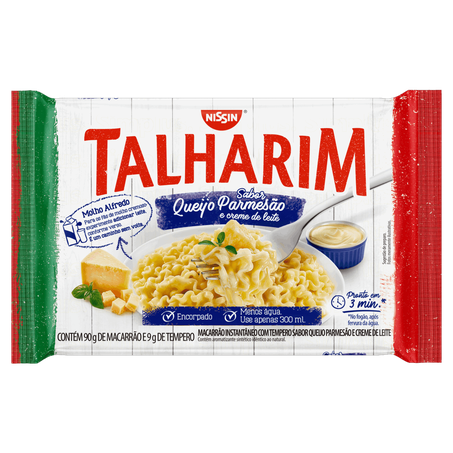 Macarrão instantâneo nissin talharim queijo parmesão e creme de leite 99g