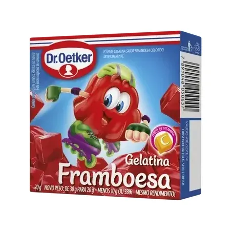 Gelatina Dr Oetker Sabor Framboesa Caixa 20gr
