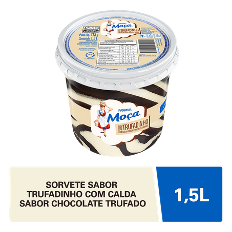 Sorvete Nestlé Moça Trufadinho Com Calda De Chocolate Pote 1,5l 
  360-2