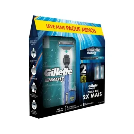 Kit aparelho gillette m3 e carga m3 preco especial 2un