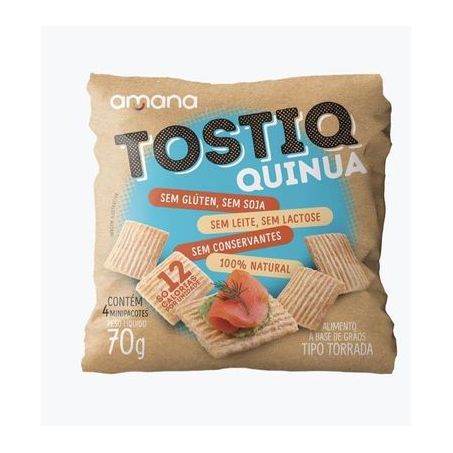 Torrada amana tostiq quinua sem glúten e lactose 70g