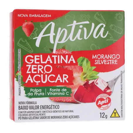 Gelatina Apti Zero Morango Embalagem 12G 360-35