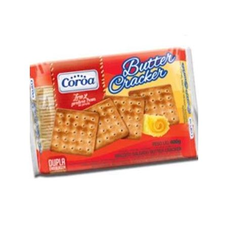 Biscoito coroa cream cracker 400g.