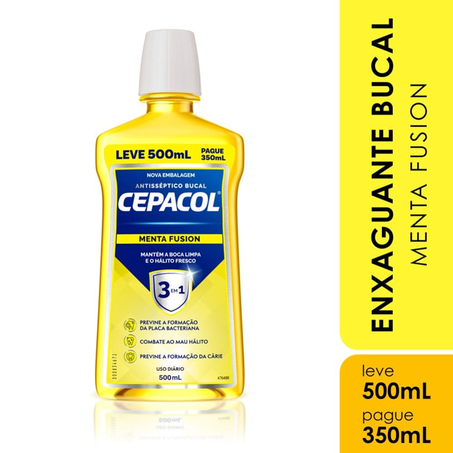 ANTI SEPT BUCAL CEPACOL MENTA FUSION 500ML