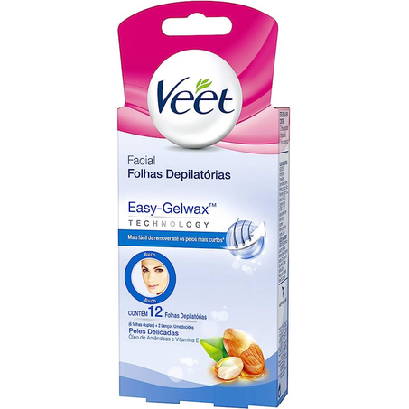 VEET CERA FRIA FACIAL DEPILATORIA PELE DELICADA 12