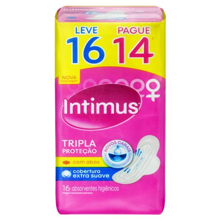 ABSORVENTE COM ABAS SUAVE INTIMUS TRIPLA PROTEÇÃO