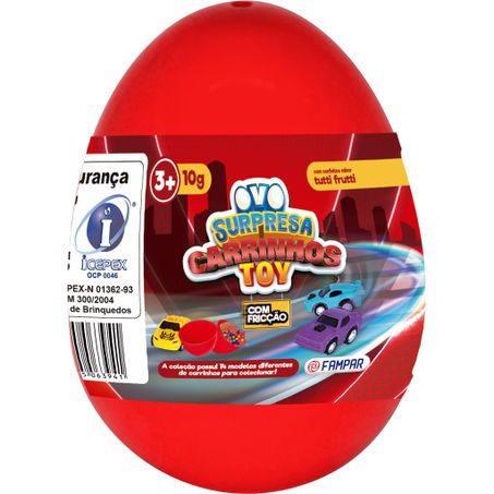 OVO SURPRESA COM CONFEITOS CARRINHOS TOY 10G