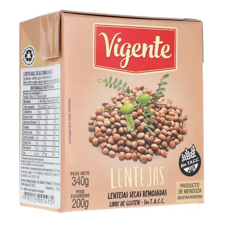 LENTILHA EM CONSERVA IMPORTADO DA ARGENTINA VIGENTE TP 200G 360-33