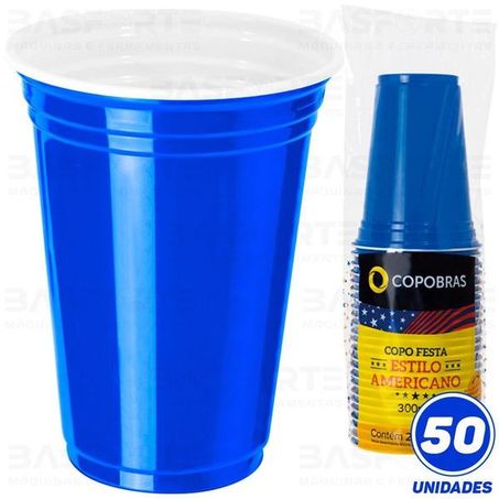 Copo Copobras Azul Com 50 Unidades 400mL
