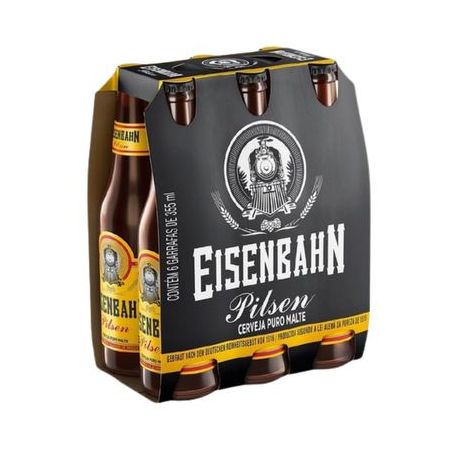 Cerveja Pilsen Eisenbahn Puro Malte Garrafa 355ml - Pacote com 6un - 2.1lt