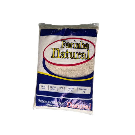 Farinha de mandioca natural branca 1kg