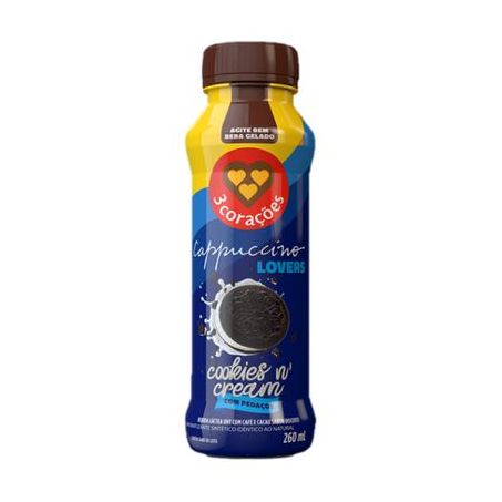 Bebida cappuccino cookies n cream 3 corações 260ml