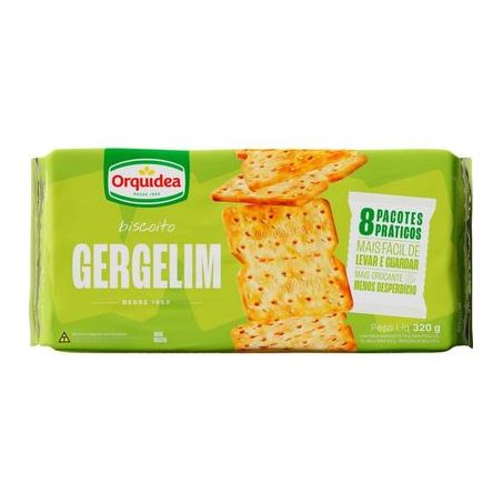 BISCOITOS CREAM CRACKER ORQUÍDEA GERGELIM PACOTE 320G