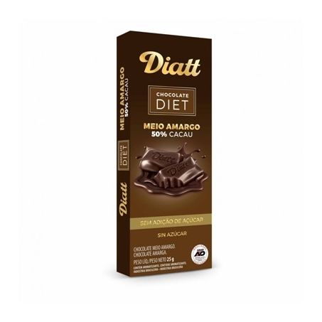 Barra chocolate diatt meio amargo 25g