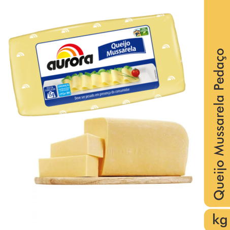 Queijo mussarela pedaço aurora kg