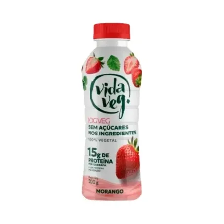 Iogurte vida veg 500g morango zero
