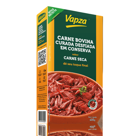 Carne seca Desfiada Cozida Vapza 400g