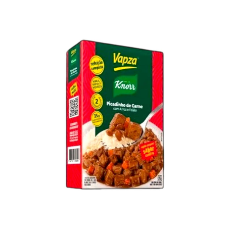 Picadinho de Carne Vapza 370g - Com Arroz e Feijão