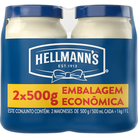 Maionese hellmanns 2x500g tradicional pote