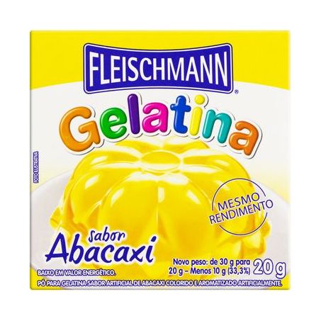 Gelatina em Pó Fleischmann Abacaxi Caixa 30G