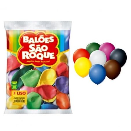 Balao s roque 7 sortido liso c/50un