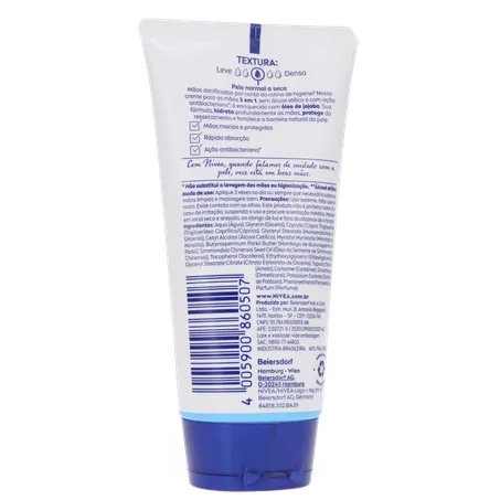 Creme hidratante nivea para mãos antibacteriano 3 em 1 bisnaga 75g 360-17