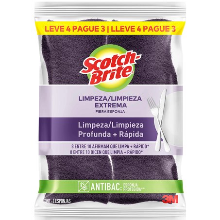 ESPONJA SCOTCH BRITE LIMPEZA EXTREMA LV4PG3UN
