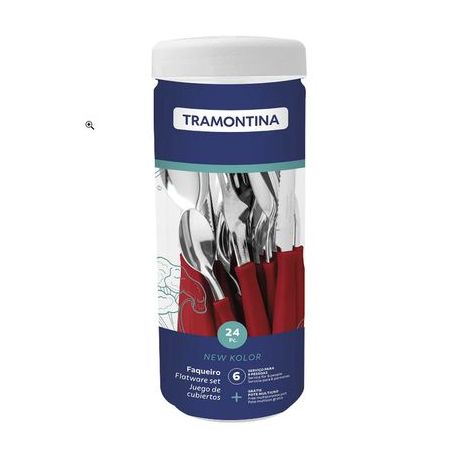 Faqueijo Tramontina New Color Vermelho 24 Peças
