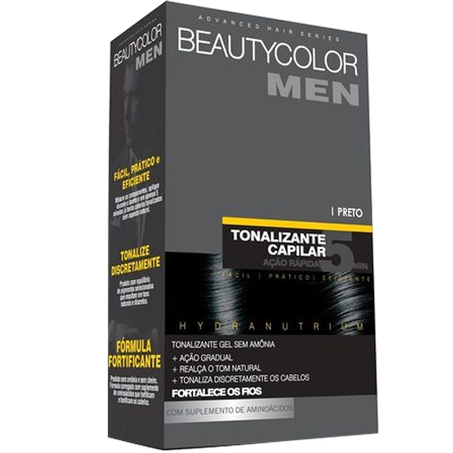 Tintura Para Cabelo Beauty Color Men Preto Embalagem 1UN