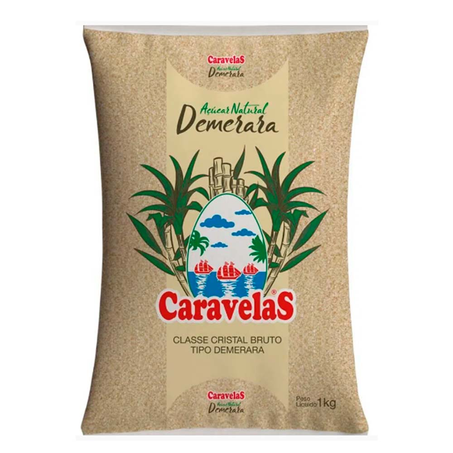 Açúcar Demerara Caravelas Pacote 1Kg