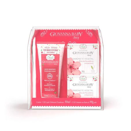 Kit giovanna baby cherry hidratante 50ml+2 sab 90gr