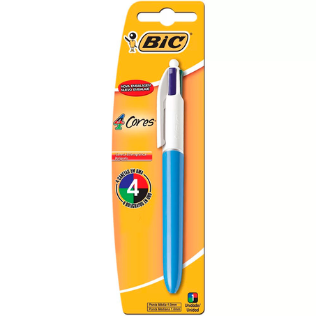Caneta Esferográfica Bic 4 Cores Embalagem 1 Unidade