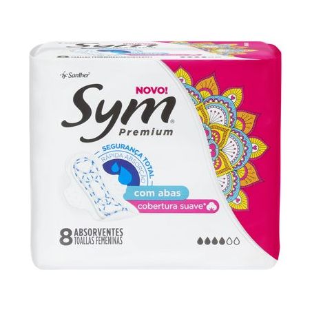Absorvente sym premium c/abas c/8un