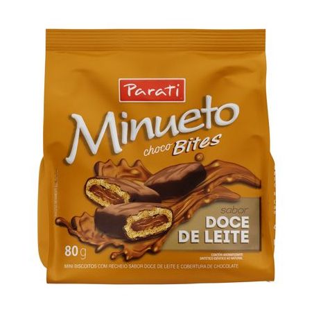 BISC.MINUETO CHOCO BITES 80G DOCE LEITE