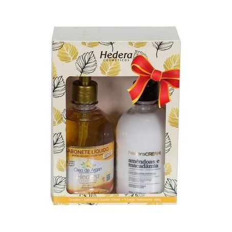 KIT HEDERA ÓLEO DE ARGAN SABONETE LÍQUIDO 370ML + LOÇÃO HIDRATANTE 360G