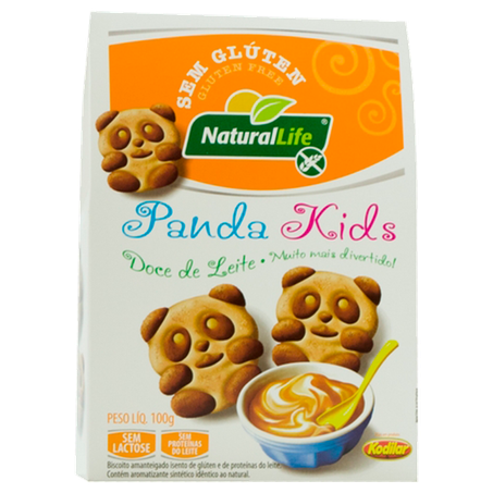 Biscoito Kids Natural Life Panda Sabor Doce de Leite Sem Glúten 100g