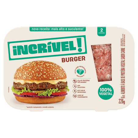 Hamburguer Incrível Vegano Carne Congelada 226g