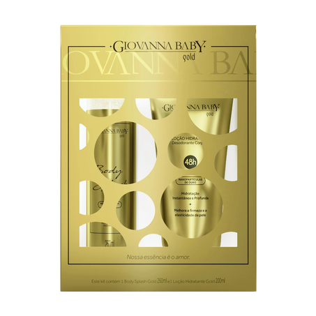 Kit giovanna baby gold body splash 260ml + loção hidratante 200ml