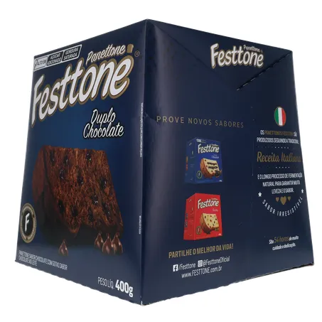 Panettone Duplo Chocolate Festtone 400G 360-5