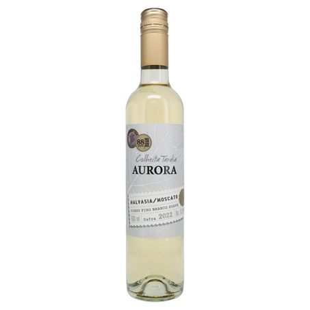 Vinho Brasileiro Branco Suave Vinícola Aurora Colheita Tardia Malvasia Moscato Serra Gaúcha Garrafa 500ml