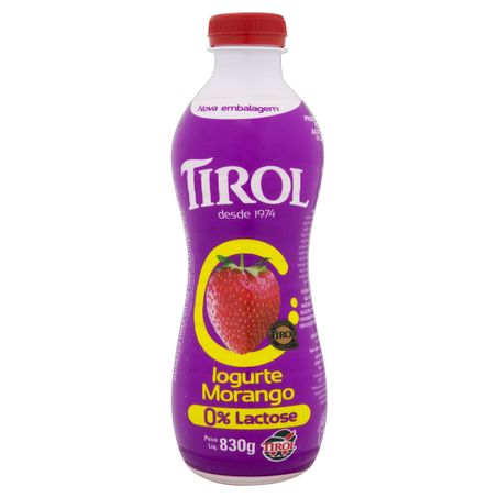 Iogurte parcialmente desnatado morango zero lactose tirol