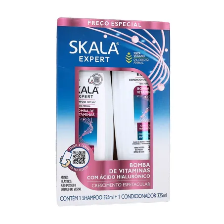 Kit Shampoo + Condicionador 325ml Cada Skala Bomba de Vitaminas Caixa com 2un - 650ml 360-35